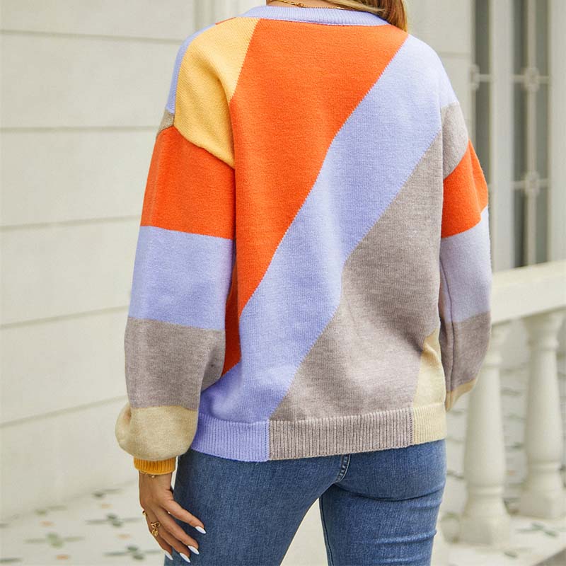 Casual Colour Block Sweater