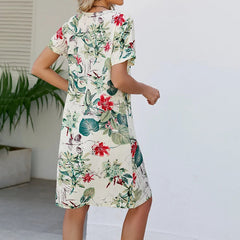 Casual Floral Print Dress