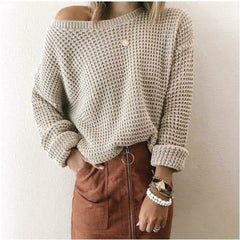 Casual Solid Knitted Sweater