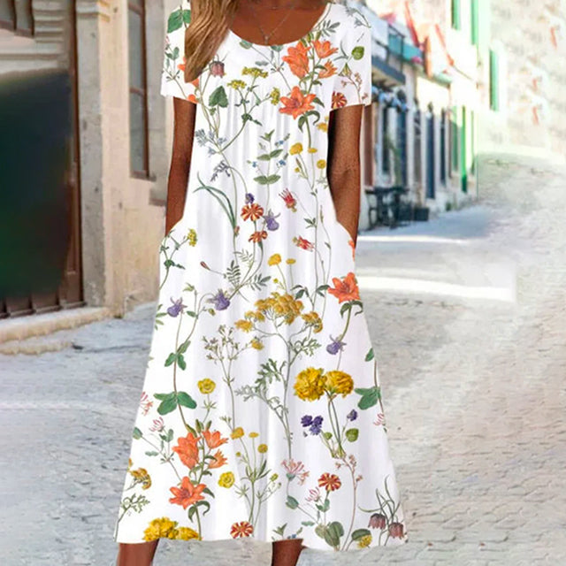 Elegant Floral Print Dress