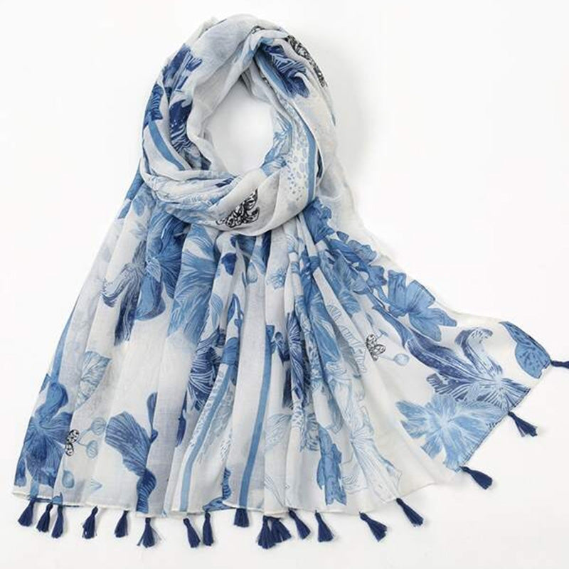 Fresh Floral Print Scarf