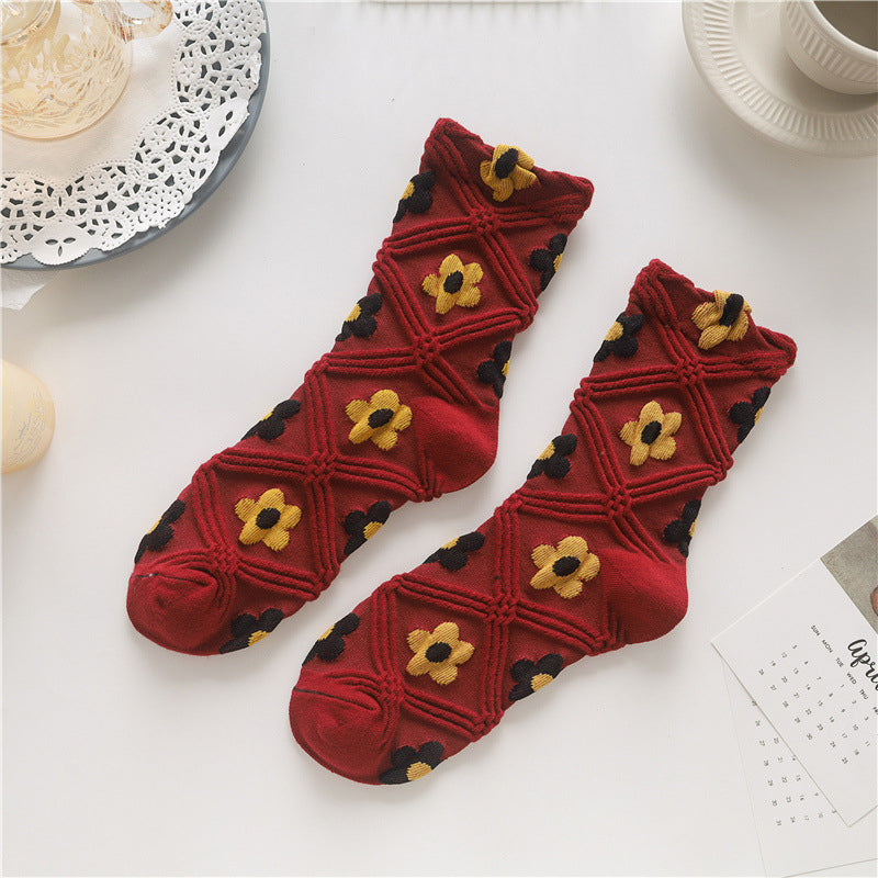 Vintage Casual Floral Socks