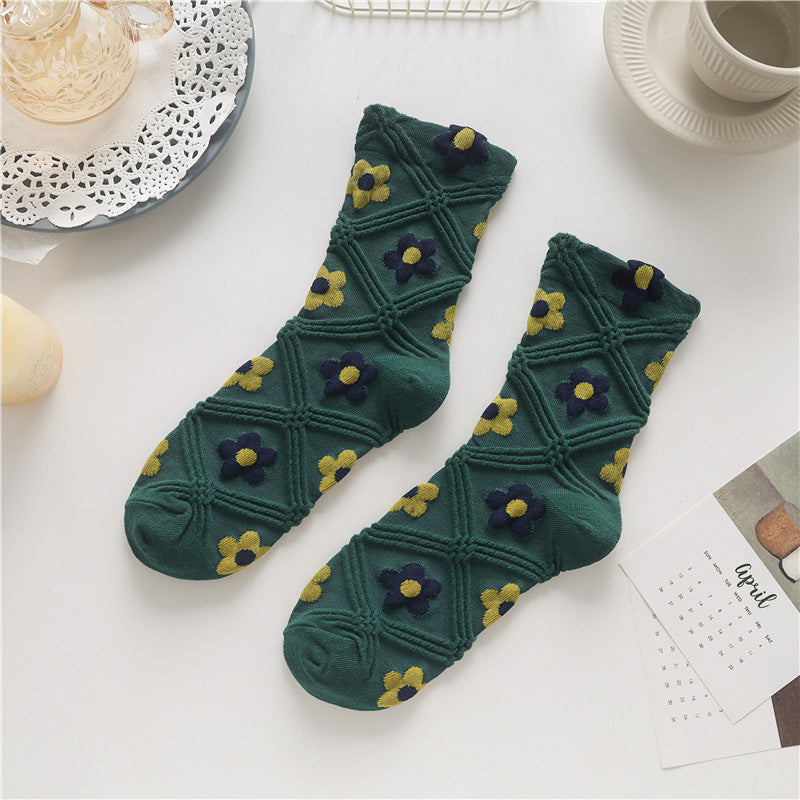 Vintage Casual Floral Socks