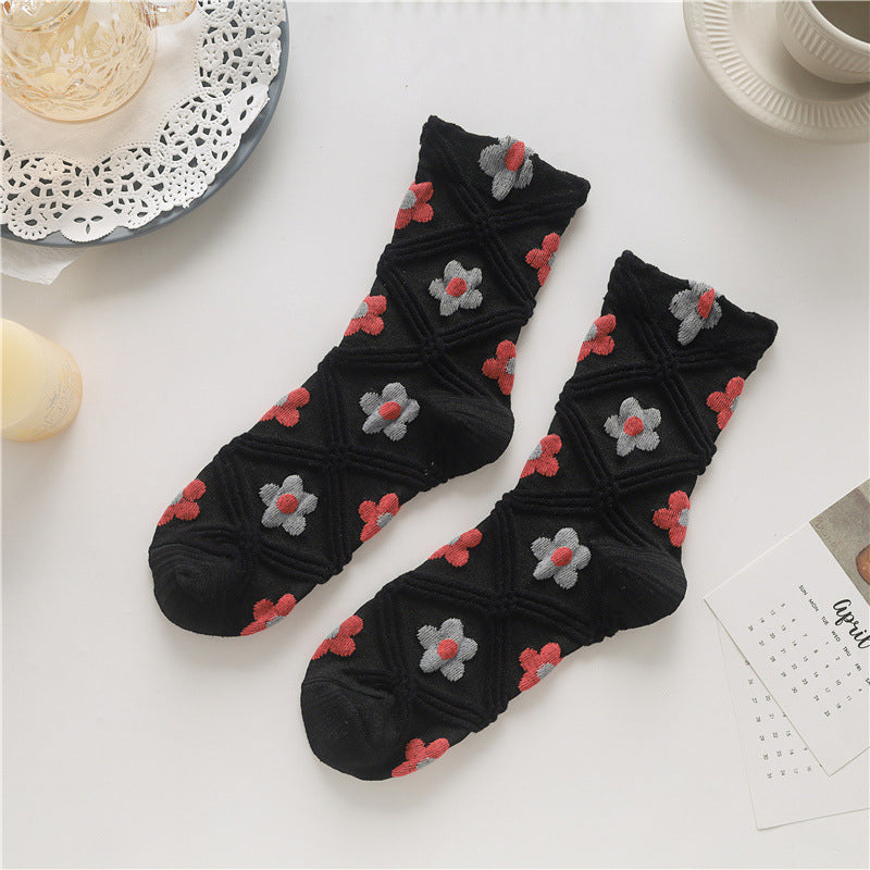 Vintage Casual Floral Socks