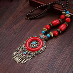 Bohemian Ethnic Pendant Necklace