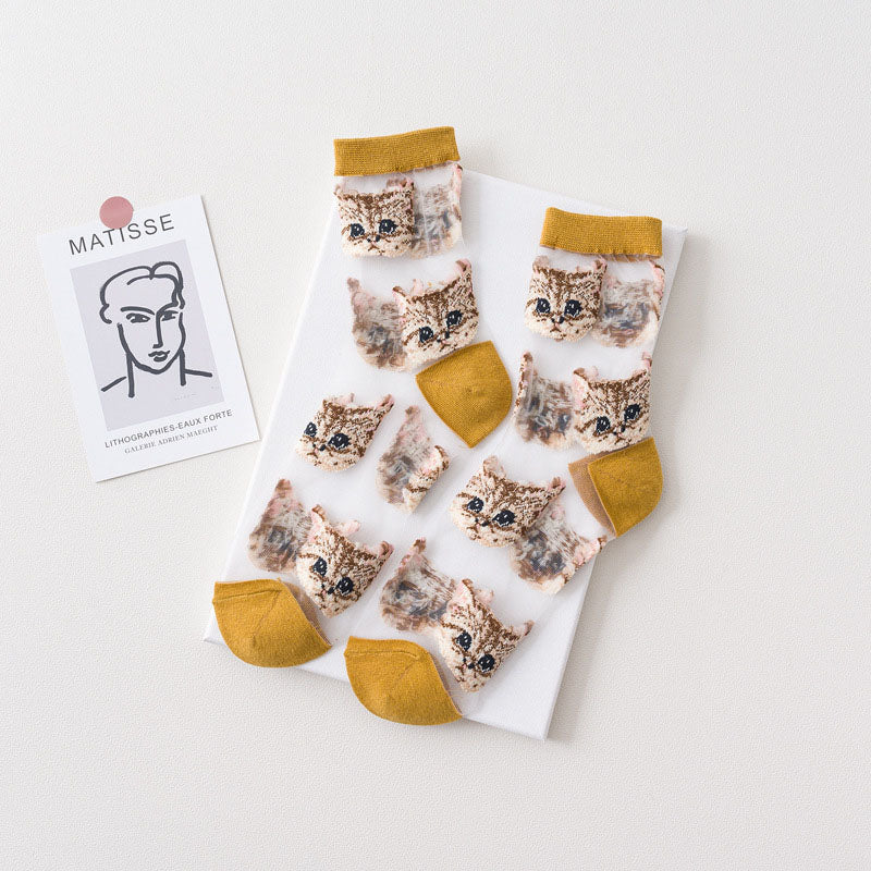 Cat Print Breathable Socks