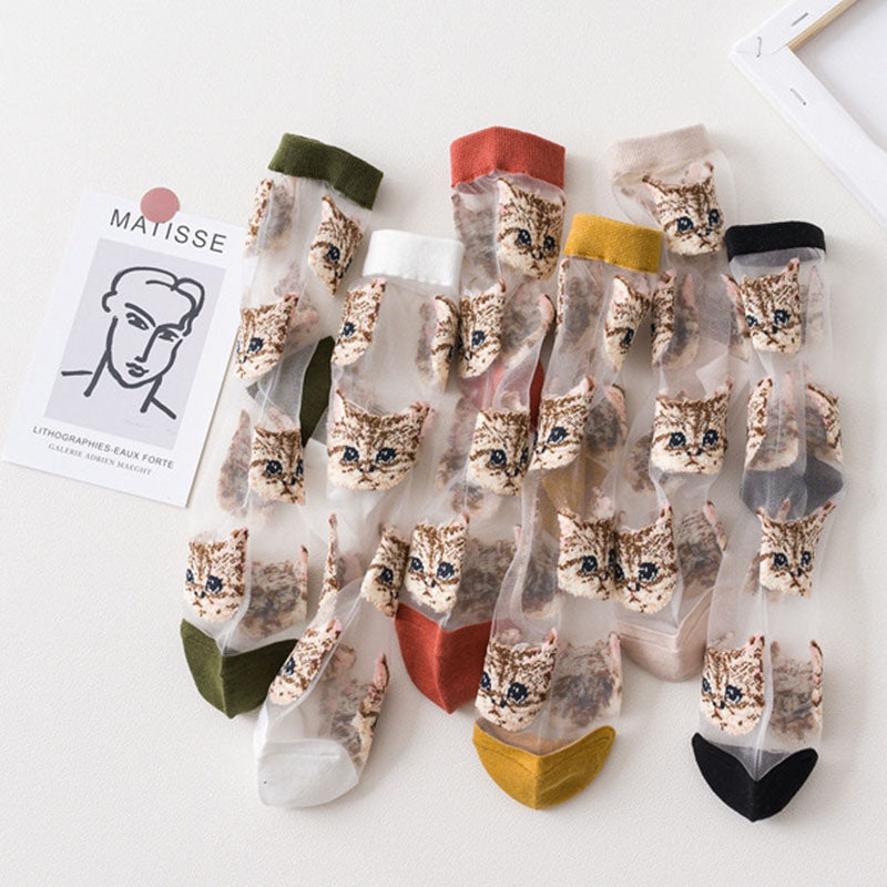 Cat Print Breathable Socks