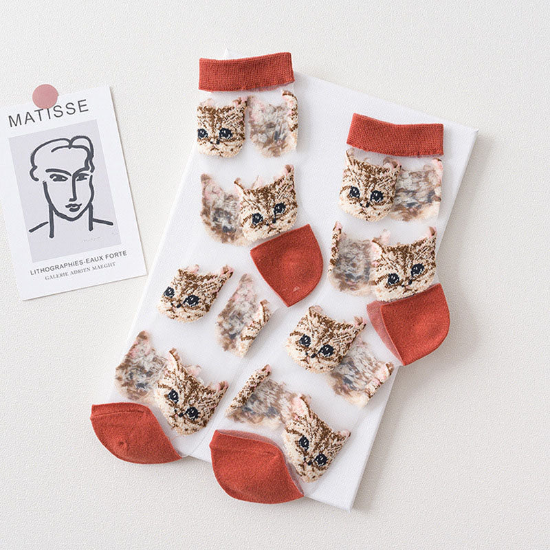 Cat Print Breathable Socks