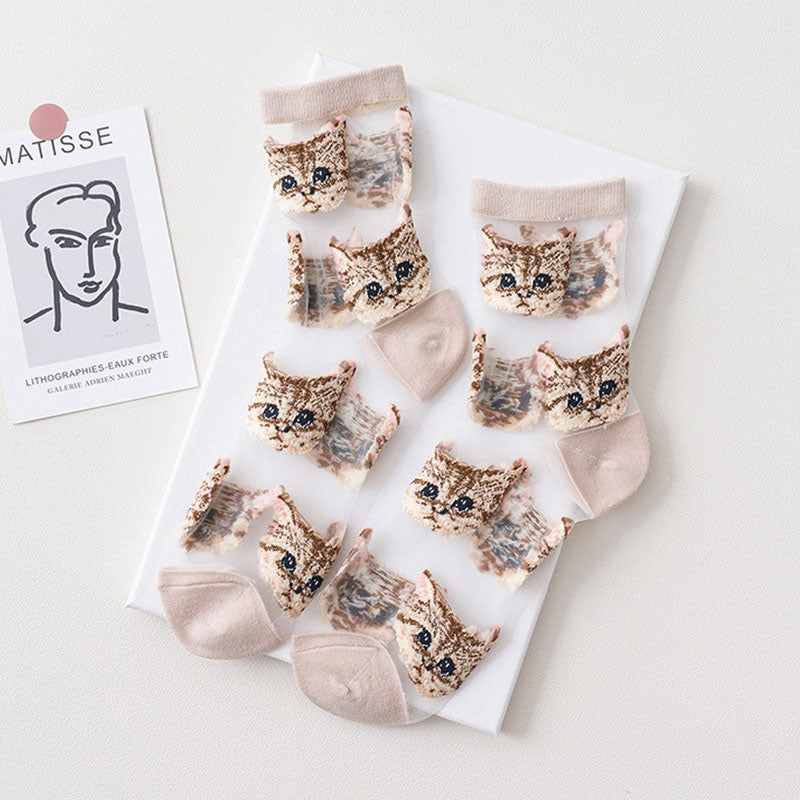 Cat Print Breathable Socks