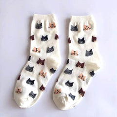 Cat Print Casual Socks