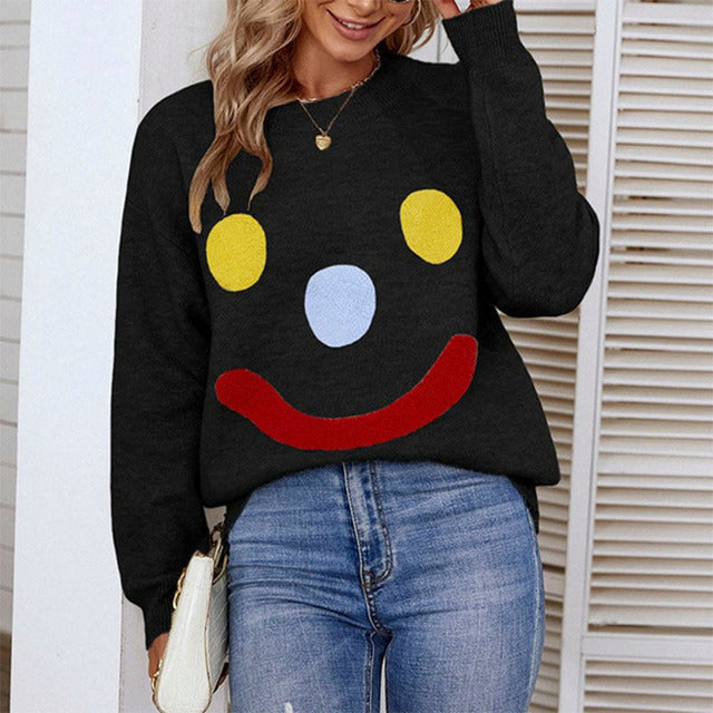 Smiley Casual Knit Sweater