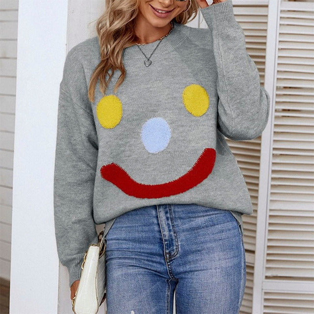 Smiley Casual Knit Sweater