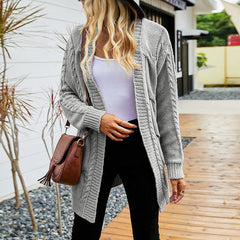 Casual Solid Color Knitted Cardigan