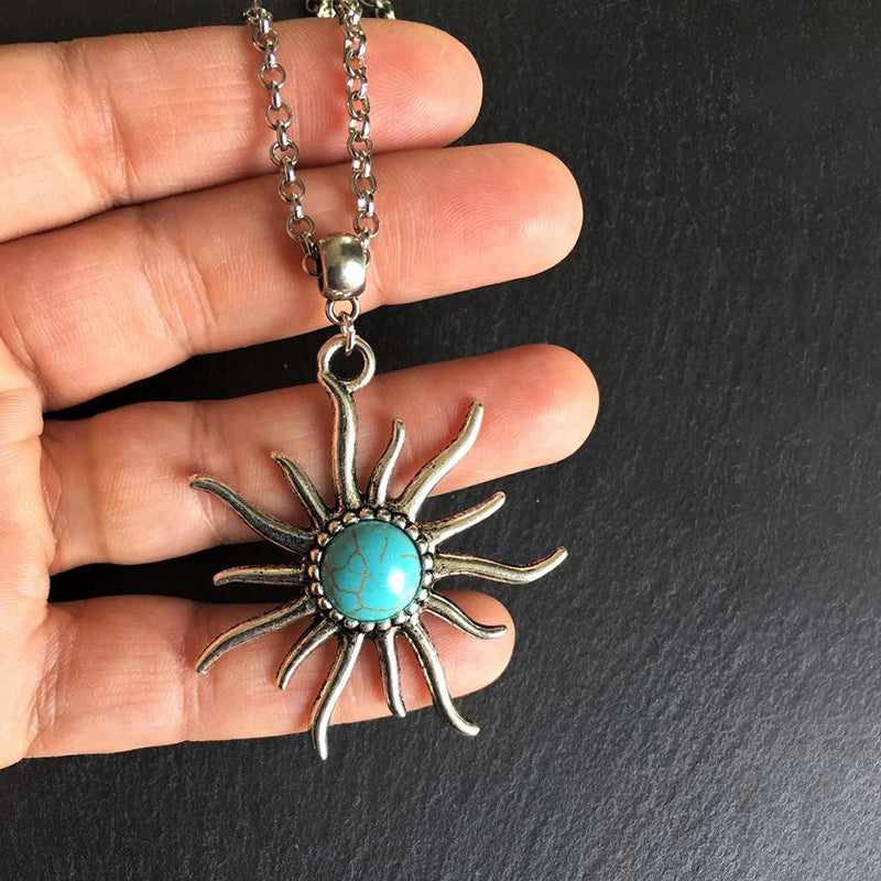 Bohemian Sun Pendant Necklace