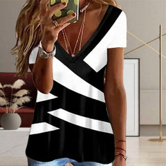 Black And White Striped T-Shirt