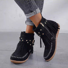 Vintage Fringed Ankle Boots