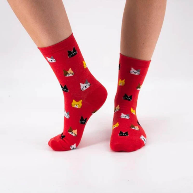 Cat Print Casual Socks