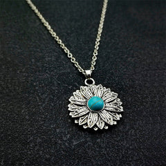 Bohemian Sunflower Pendant Necklace