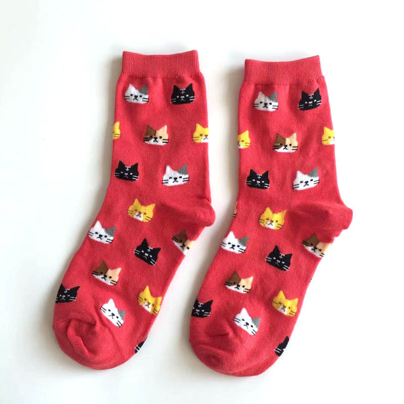 Cat Print Casual Socks