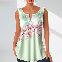 Casual Floral Print Tank Top