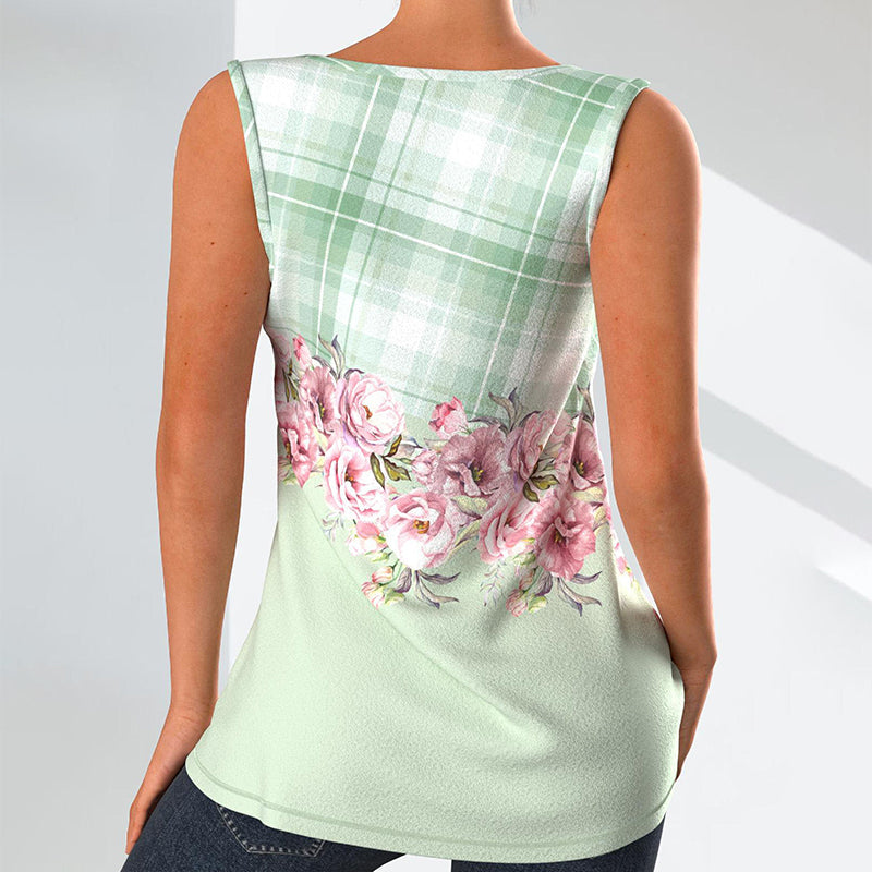 Casual Floral Print Tank Top