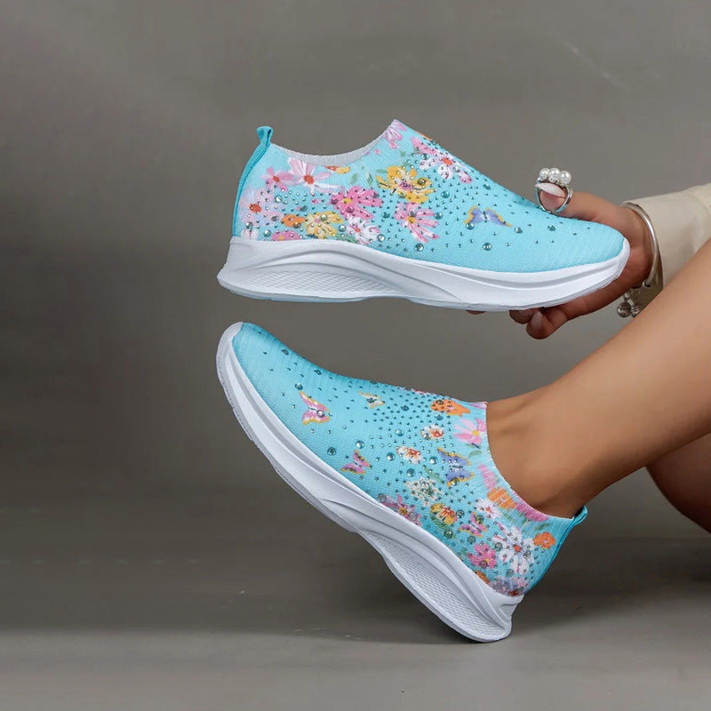 Butterfly Print Slip-On Shoes