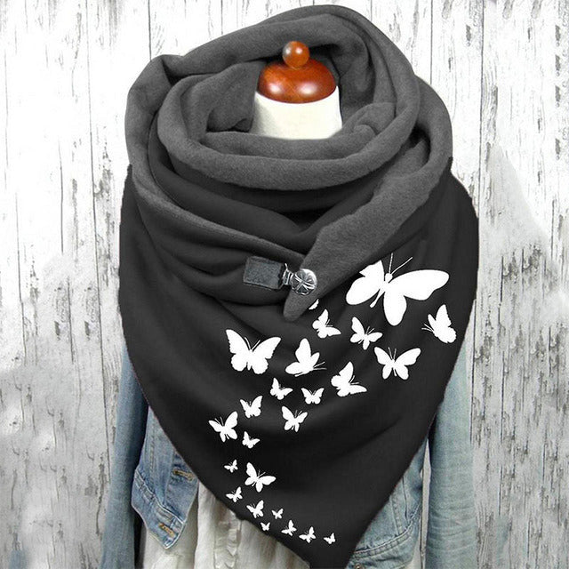 Butterfly Print Warm Scarf