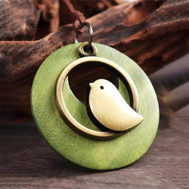 Wooden Bird Necklace