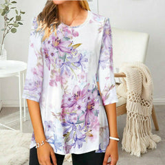 Elegant Floral Print T-Shirt