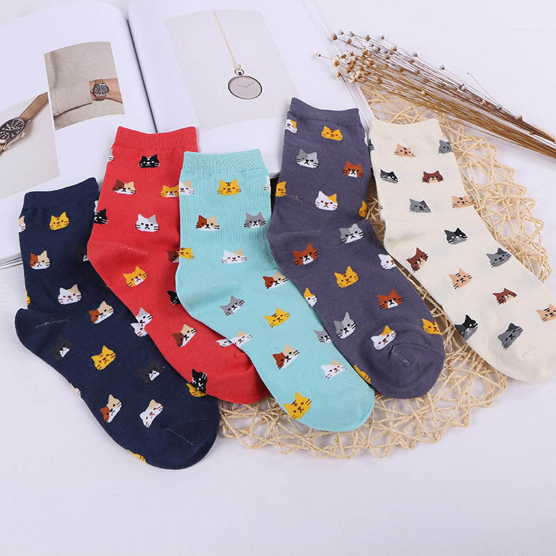 Cat Print Casual Socks