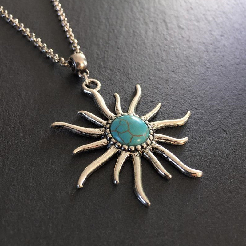 Bohemian Sun Pendant Necklace