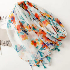 Casual Floral Print Scarf