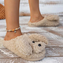 Cartoon Dog Plush Slippers