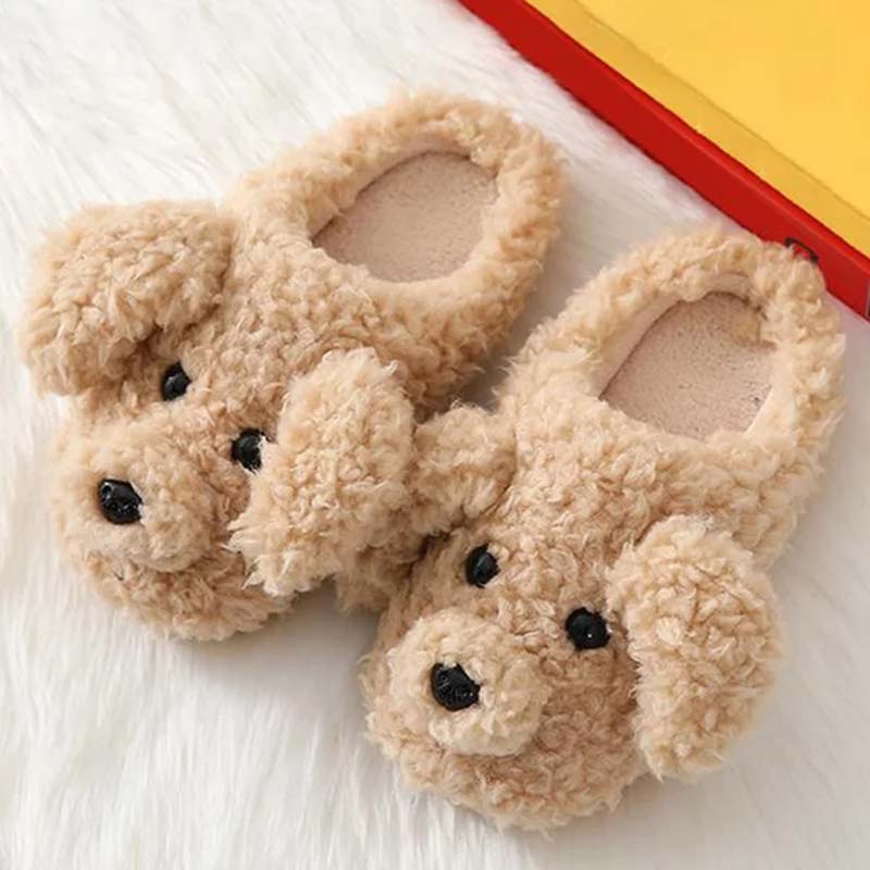 Cartoon Dog Plush Slippers