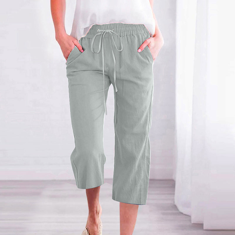 【Cotton And Linen】Solid Colour Casual Pants