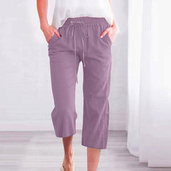 【Cotton And Linen】Solid Colour Casual Pants