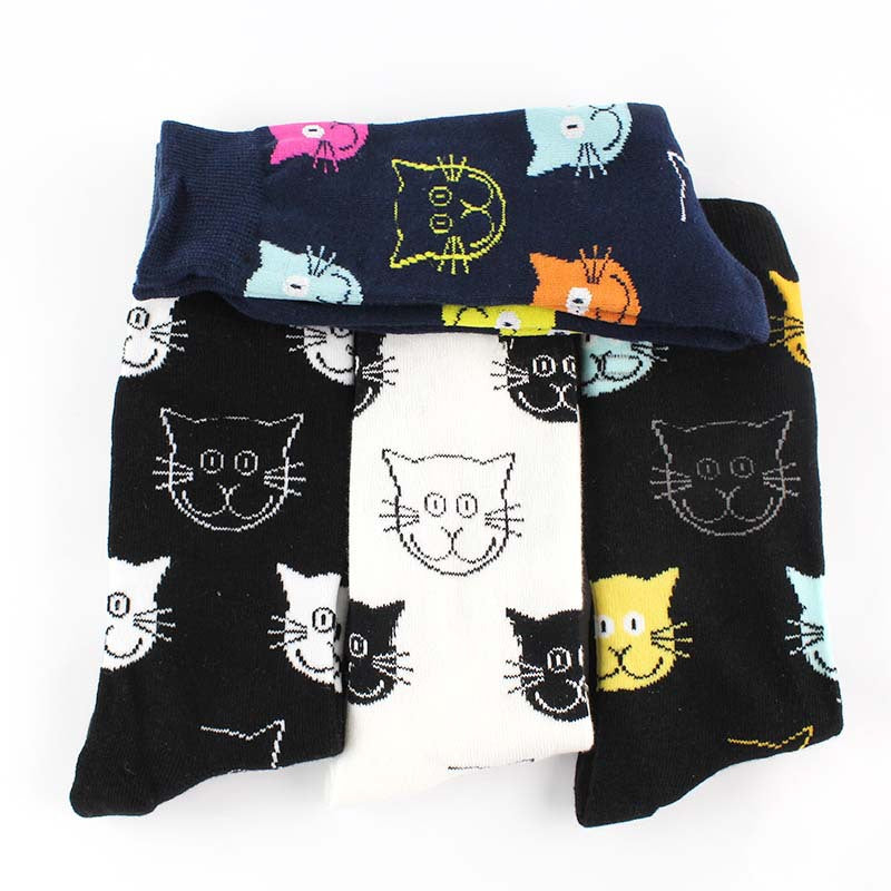 Cat Pattern Casual Socks