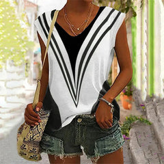 Contrast Color Casual Tank Top