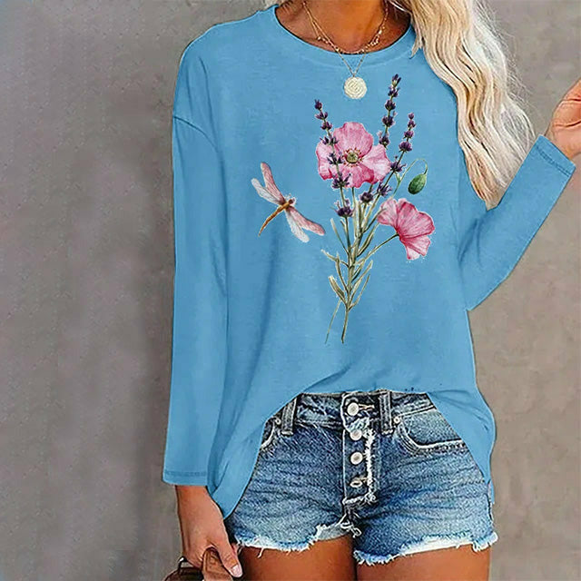 ã€?00% Cottonã€?100% Cotton Floral Print T-Shirt