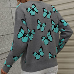 Butterfly Pattern Casual Sweater