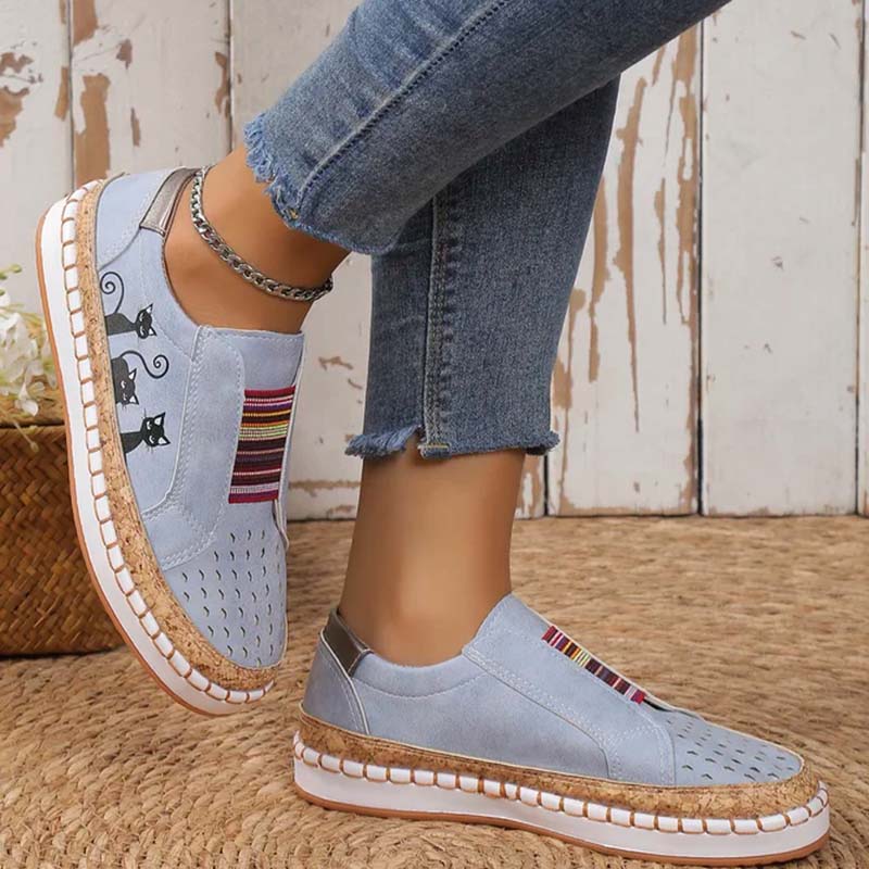 Casual Cat Print Shoes