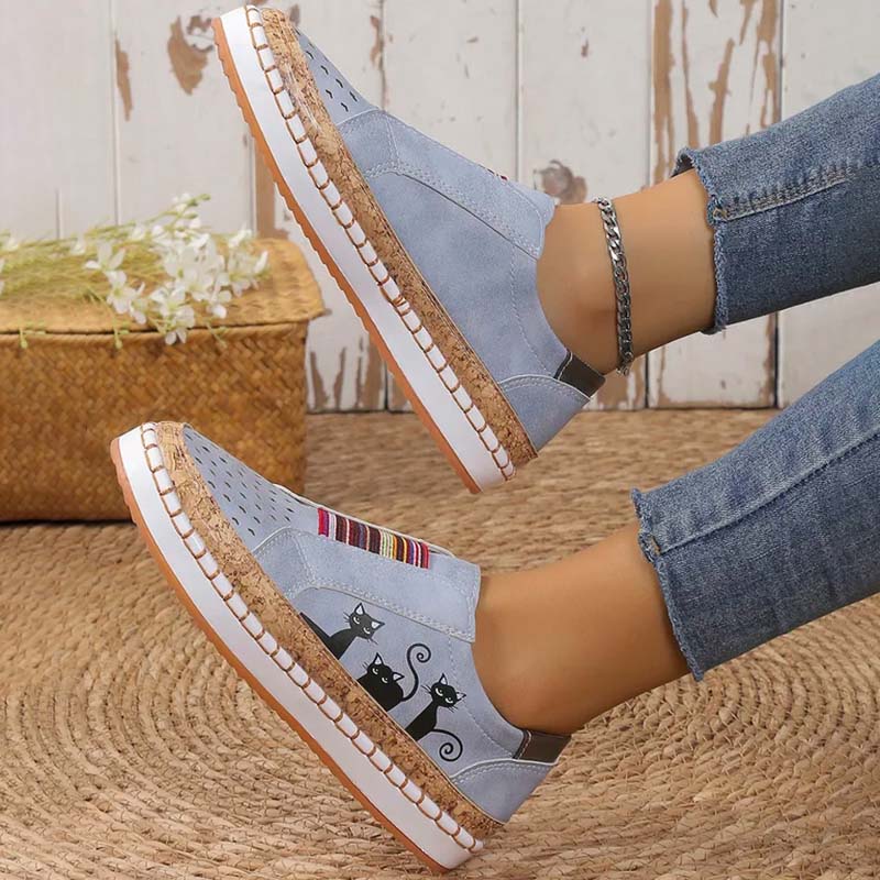 Casual Cat Print Shoes