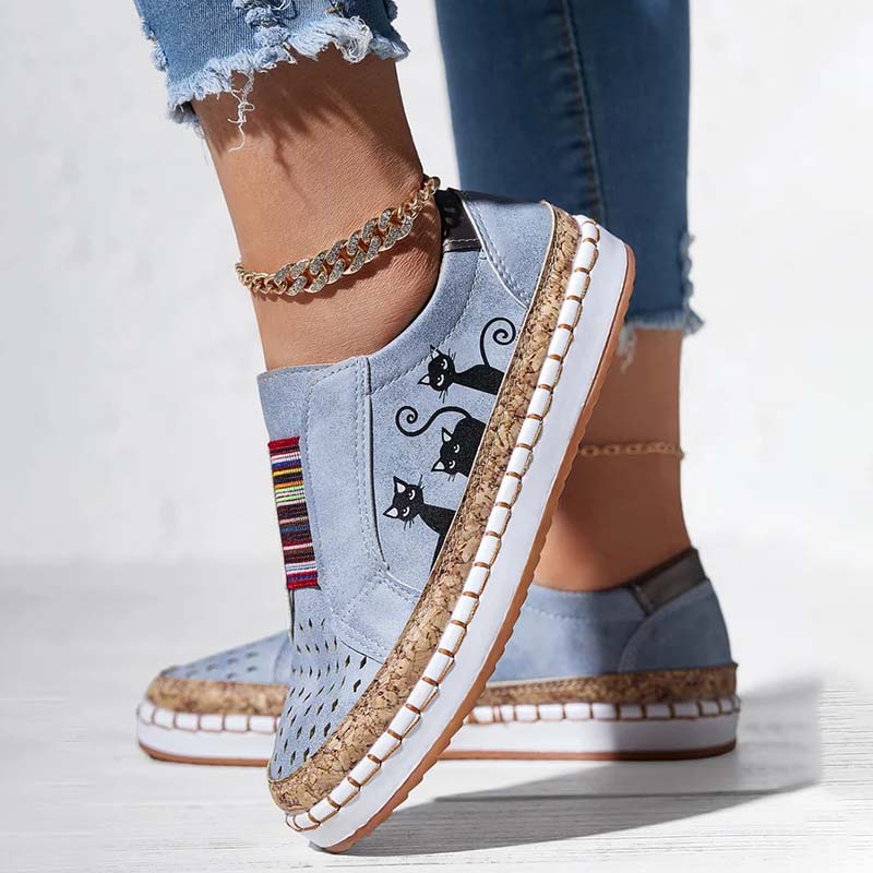 Casual Cat Print Shoes