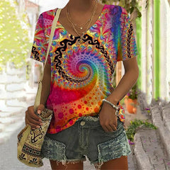 Colorful Abstract Print T-Shirt