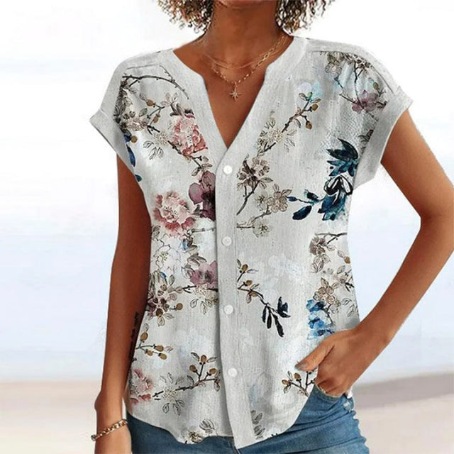 Casual Floral Print Blouse