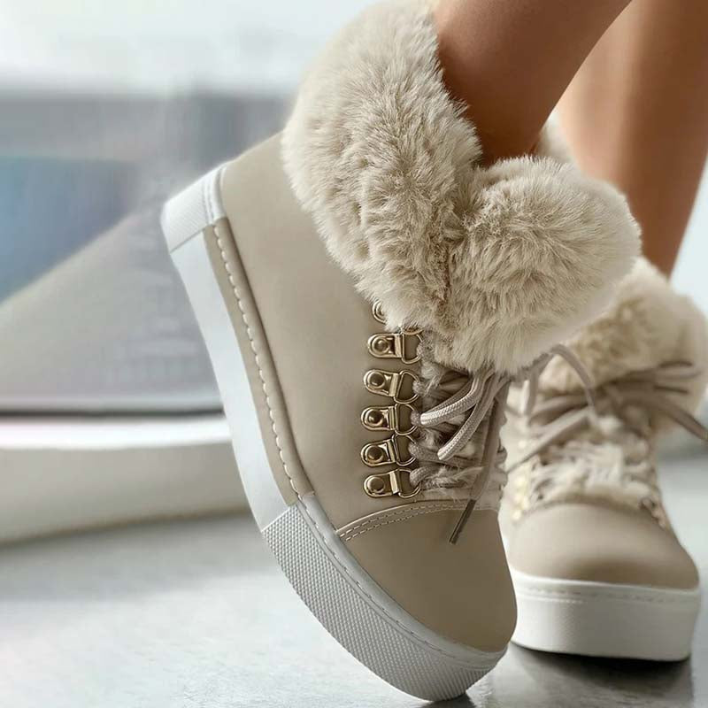 Warm Plush Platform Ankle Boots