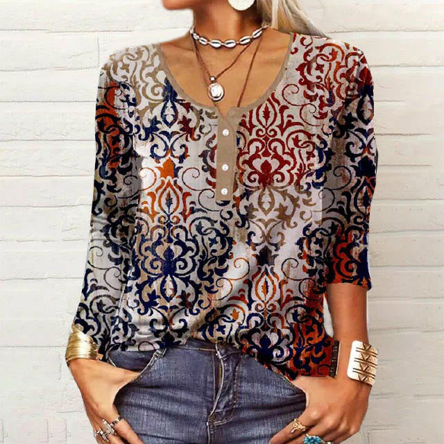 Vintage Printed Blouse