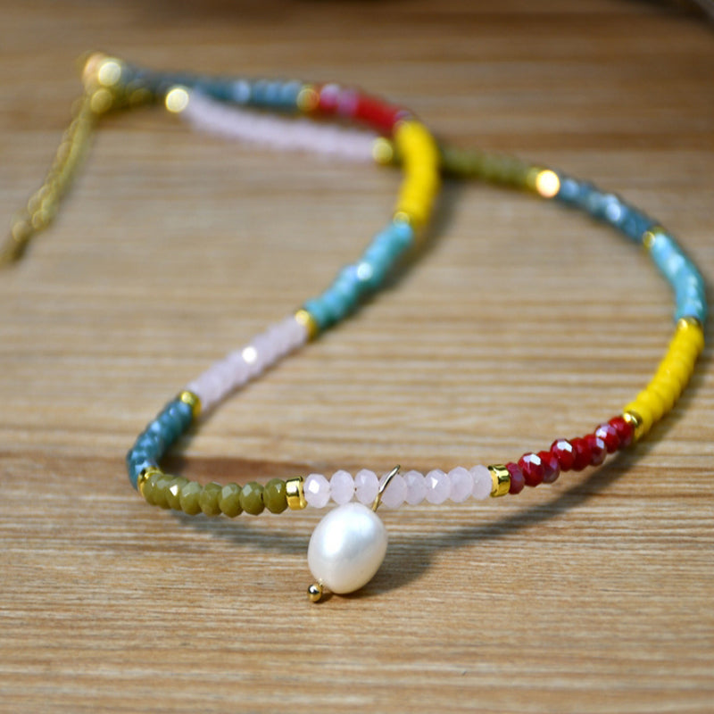 Colorful Beaded Pendant Necklace