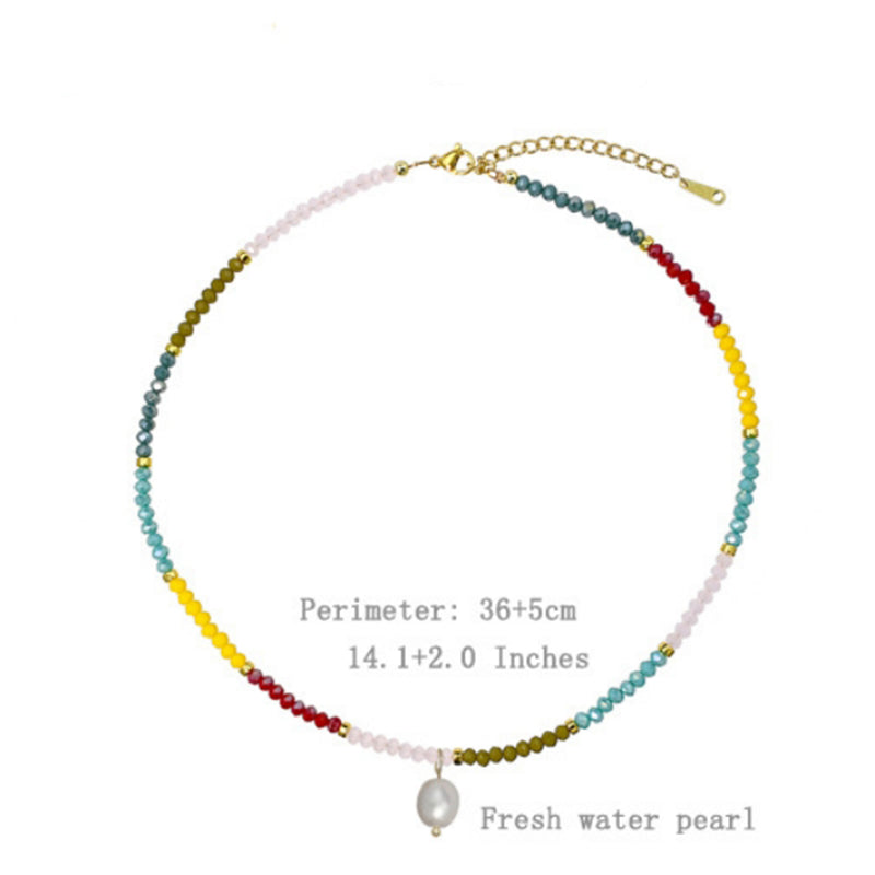 Colorful Beaded Pendant Necklace