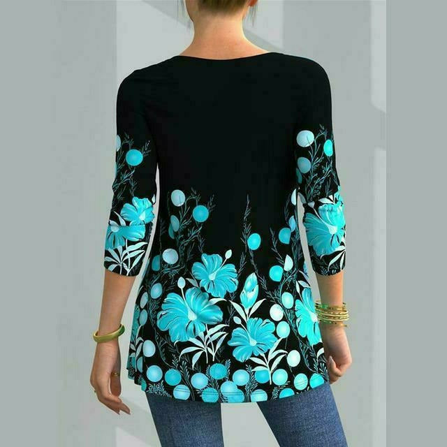 Elegant Floral Print Lace Shirt